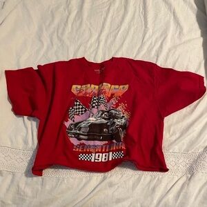 Chemistry XL Women's Chevy Camero cropped tee Sensational 1981 racing car